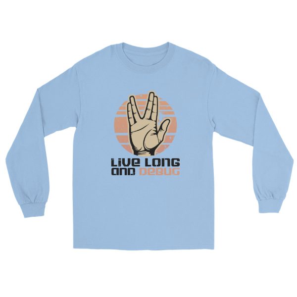 Live Long and Debug” Men’s Long Sleeve Shirt – Classic Fit for Developers & Trek Enthusiasts - Image 10