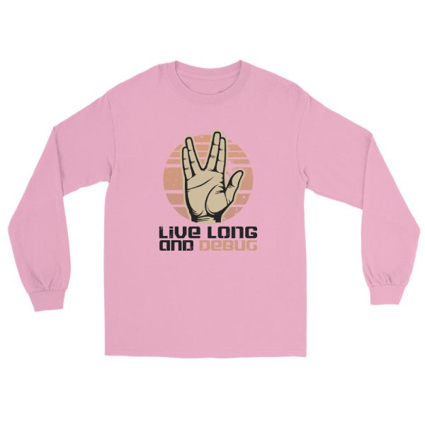Live Long and Debug” Men’s Long Sleeve Shirt – Classic Fit for Developers & Trek Enthusiasts - Image 14