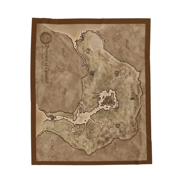 Oblivion Map of Province of Cyrodiil Video Game Adventurer's Map Plush Blanket - Cozy Velveteen Throw for Gamers & Fantasy Lovers - Image 2