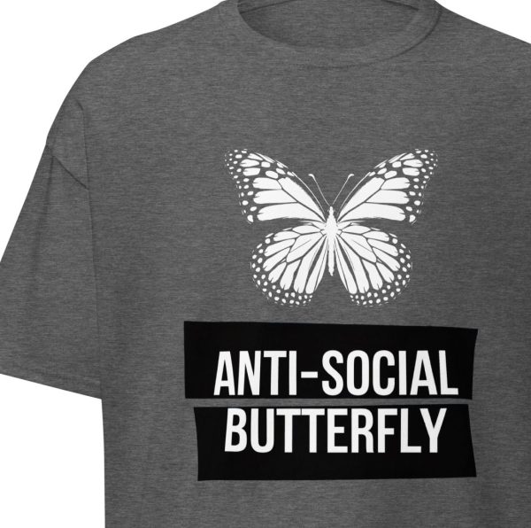 “Anti-Social Butterfly” Unisex Classic T-Shirt for the Socially Awkward and Introverted - Image 2