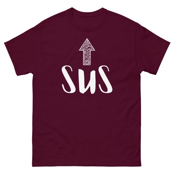 "SUS Arrow" Unisex T-Shirt – Funny Impostor Meme Tee, Sussy Design - Image 3