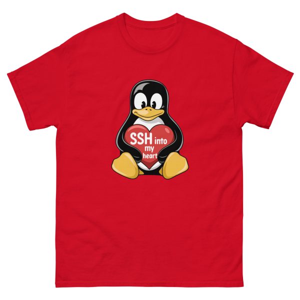 "SSH Into My Heart" Tux the Penguin Unisex Classic T-Shirt for Sysadmins and Devs - Image 5