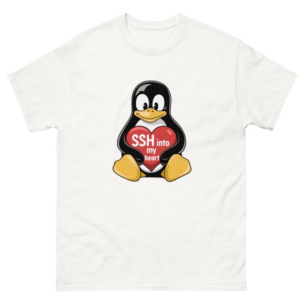 "SSH Into My Heart" Tux the Penguin Unisex Classic T-Shirt for Sysadmins and Devs - Image 9