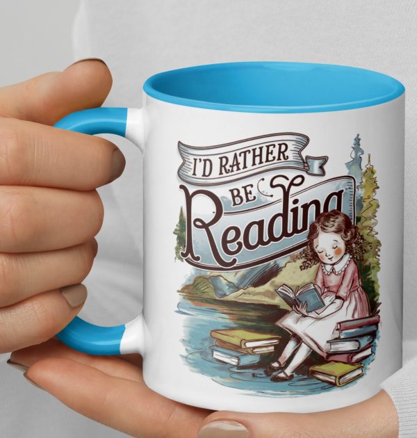 I'd Rather Be Reading Vintage Design Ceramic Mug