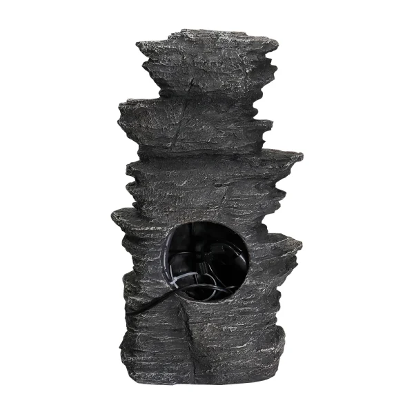 15.7” Stacked Rocks Tabletop Fountain – Zen Meditation Indoor Waterfall with LED Lights - Image 2