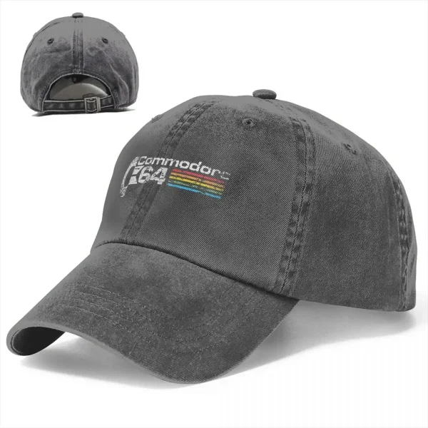 Retro Commodore 64 Baseball Cap – Vintage Denim Snapback Hat for Gamers & Computer Geeks - Image 2