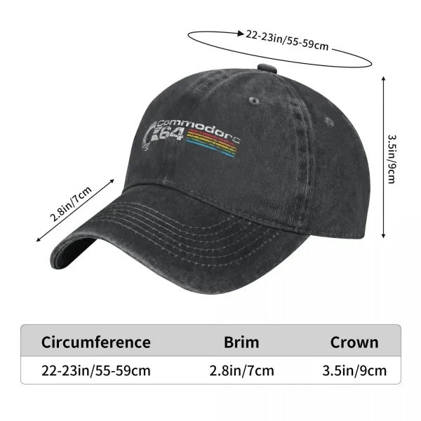 Retro Commodore 64 Baseball Cap – Vintage Denim Snapback Hat for Gamers & Computer Geeks - Image 4