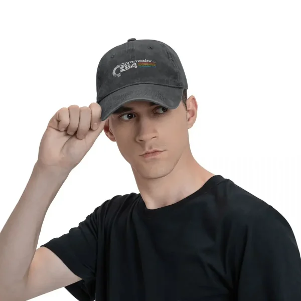 Retro Commodore 64 Baseball Cap – Vintage Denim Snapback Hat for Gamers & Computer Geeks - Image 5