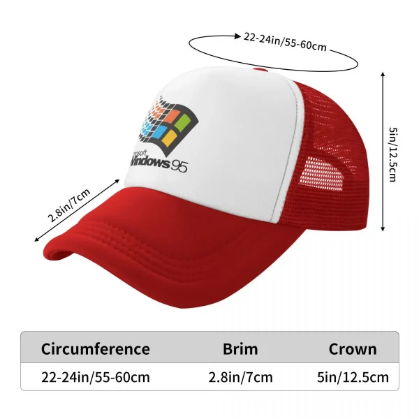 Geek Essentials Windows 95 Retro Mesh Baseball Cap – Adjustable Snapback Hat for Tech Geeks & 90s Nostalgia - Image 6