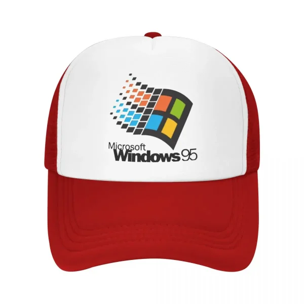 Geek Essentials Windows 95 Retro Mesh Baseball Cap – Adjustable Snapback Hat for Tech Geeks & 90s Nostalgia
