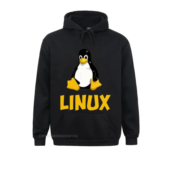 Linux Tux Penguin Hoodie – Harajuku-Style Pullover for Programmers, Developers & Tech Geeks - Image 2