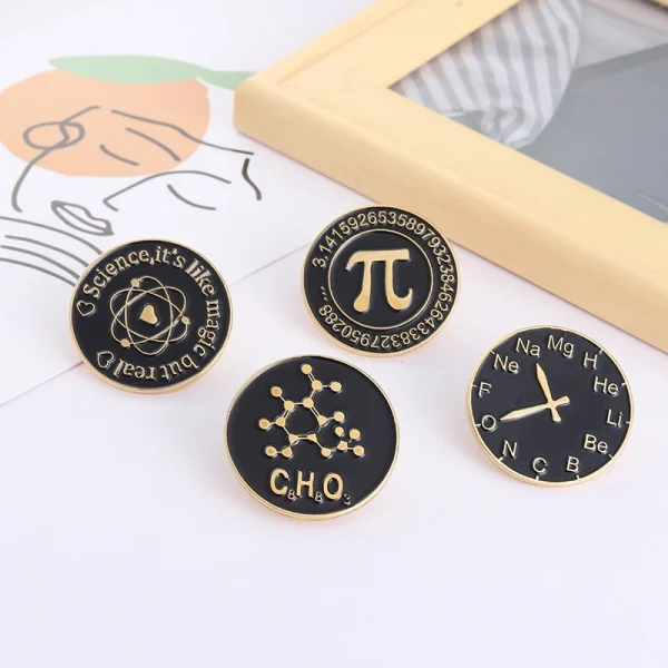 Science Enamel Pins – Pi (π), Atom, & Periodic Table Brooches for Science Geeks, Teachers & Students - Image 5