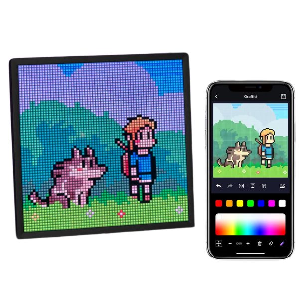 Geek Essentials 64x64 LED Pixel Display – Programmable RGB Pixel Art Screen with Bluetooth App Control