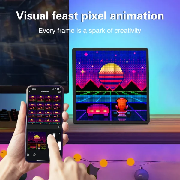 Geek Essentials 64x64 LED Pixel Display – Programmable RGB Pixel Art Screen with Bluetooth App Control - Image 3