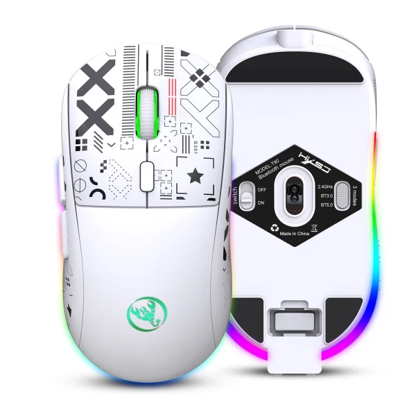 HXSJ T90 Wireless Mechanical Gaming Mouse – RGB, 3600 DPI, 11 Lighting Modes & Rechargeable Battery - Image 2