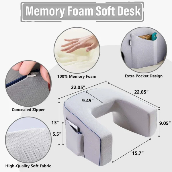 Geek Essentials Work or Play From Home Lap Pillow – Memory Foam Bed Rest Pillow for Comfort & Support - Image 5