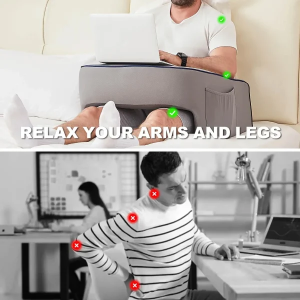 Geek Essentials Work or Play From Home Lap Pillow – Memory Foam Bed Rest Pillow for Comfort & Support - Image 2