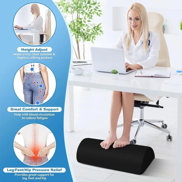 Geek Essentials Ergonomic Foot Rest – Memory Foam Cushion for Under Desk Posture Support & Comfort - Image 4