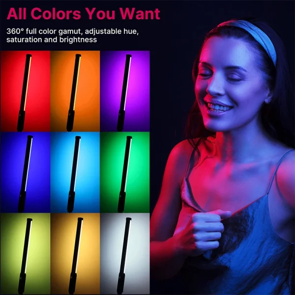 Geek Essentials RGB Handheld Light Wand – 19.68” LED Photography & Studio Lighting Stick - Image 2