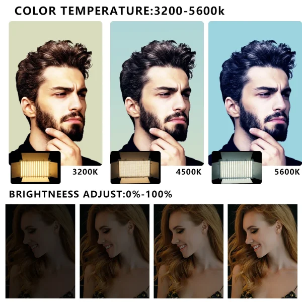 Geek Essentials U800+ LED Video Light – Bi-Color Dimmable Studio Lamp with Tripod & Remote - Image 5