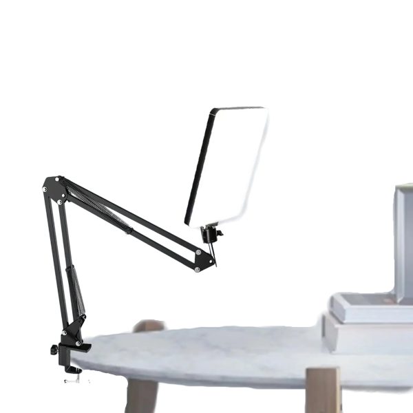 Geek Essentials LED Photography & Conference Light – Studio Lamp with Scissor Arm Stand for Zoom, YouTube & Live Streaming