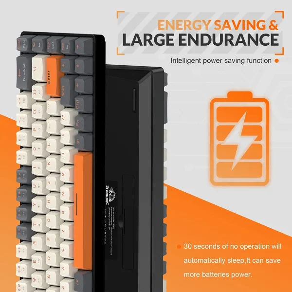 Geek Essentials 60% Wireless Mechanical Keyboard – Bluetooth Dual Mode, Hot-Swappable, 68-Key Red Switch for PC, Mac, PS4, Xbox, iPhone & iPad - Image 5