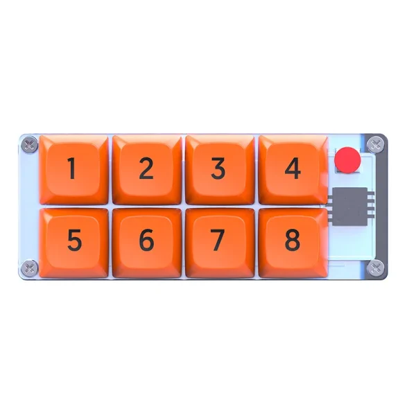 Geek Essentials K806 USB-C Wired Mini Macro Keyboard – 8-Key Programmable Gaming Keypad with RGB Lighting