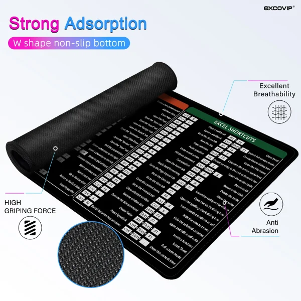 Geek Essentials Office Shortcuts Mouse Pad – Large Extended Desk Mat for Excel, Word & PowerPoint - Image 2