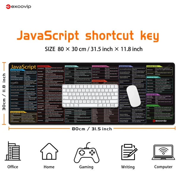 Geek Essentials JavaScript Programming Mouse Pad – Large Cheat Sheet Desk Mat for Web Developers - Image 6