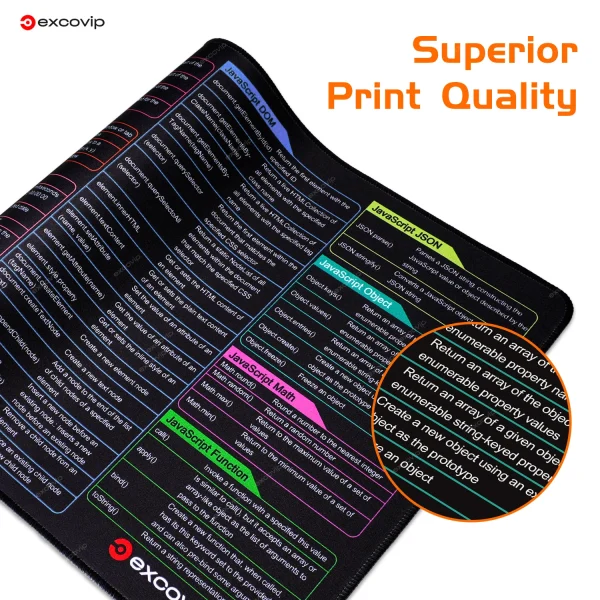 Geek Essentials JavaScript Programming Mouse Pad – Large Cheat Sheet Desk Mat for Web Developers - Image 2