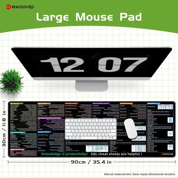 Geek Essentials SQL Programming Mouse Pad – Large Cheat Sheet Desk Mat for Database Engineers - Image 6