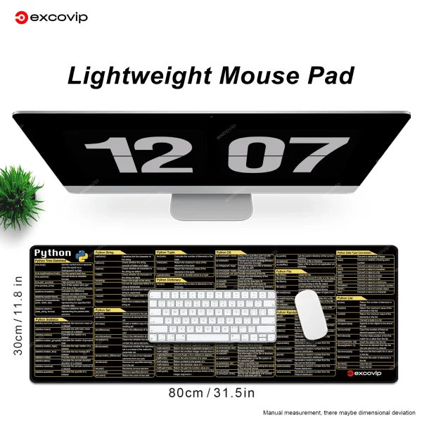 Geek Essentials Python Programming Mouse Pad – Large Cheat Sheet Desk Mat for Engineers & Developers - Image 6