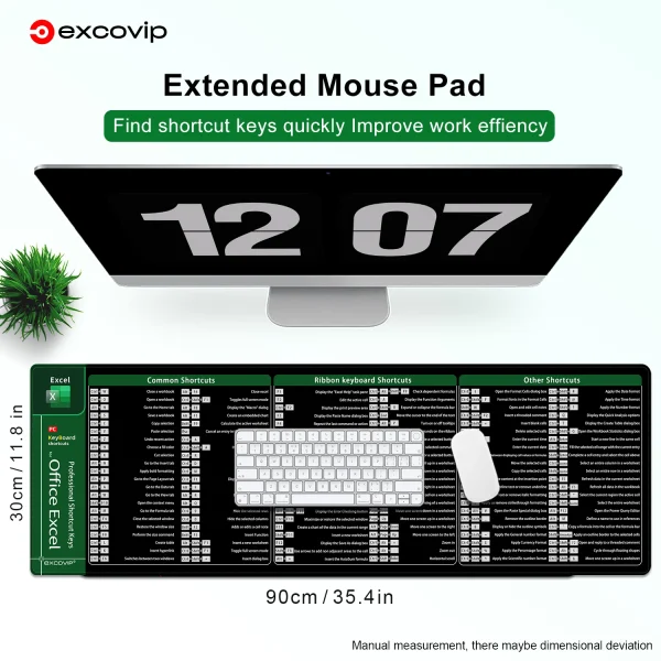 Geek Essentials Excel Shortcuts Mouse Pad – Large Extended Office Desk Mat for Productivity - Image 6
