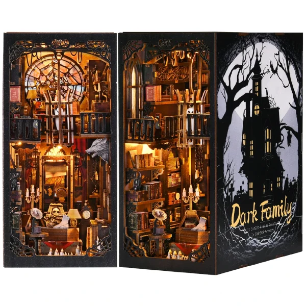 DIY “Wednesday-Inspired” Haunted Book Nook Kit – Addams Family Miniature Bookshelf Diorama - Image 2