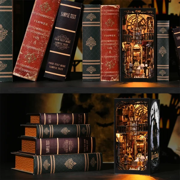 DIY “Wednesday-Inspired” Haunted Book Nook Kit – Addams Family Miniature Bookshelf Diorama - Image 5