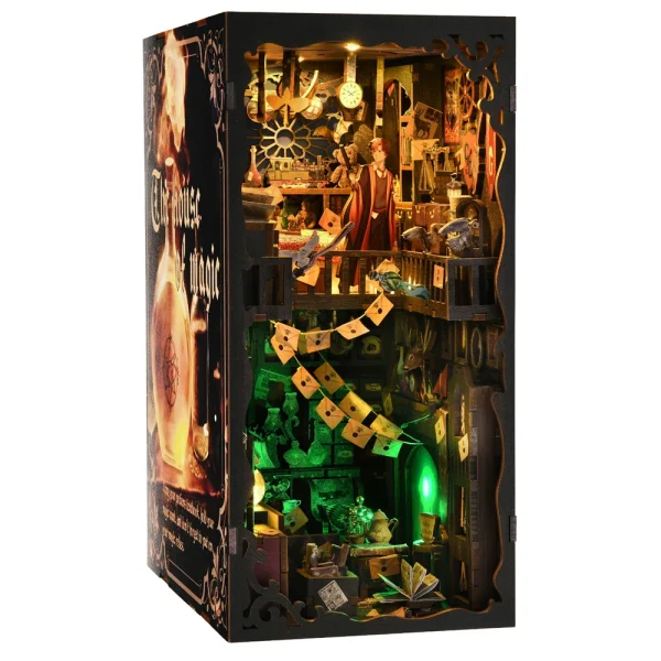 DIY “Wizarding World-Inspired” Magic Book Nook Kit – Harry Potter-Inspired Bookshelf Insert & Decor
