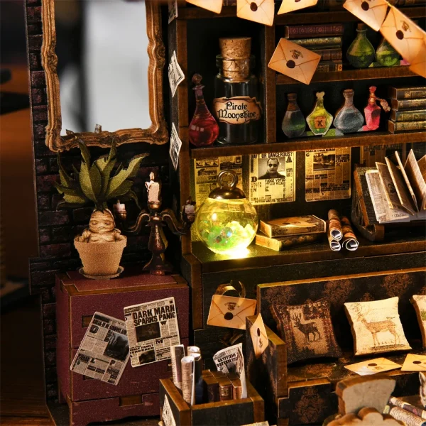 DIY “Wizarding World-Inspired” Magic Book Nook Kit – Harry Potter-Inspired Bookshelf Insert & Decor - Image 4