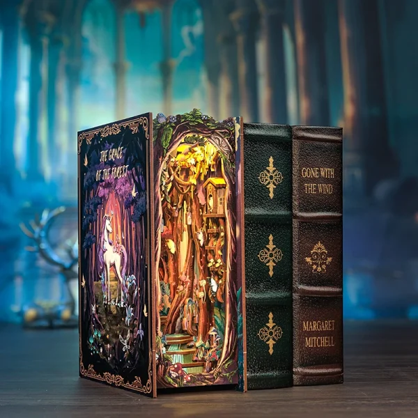 DIY “Grace of the Forest” Book Nook Kit – A Mystical Woodland Retreat in Miniature - Image 2