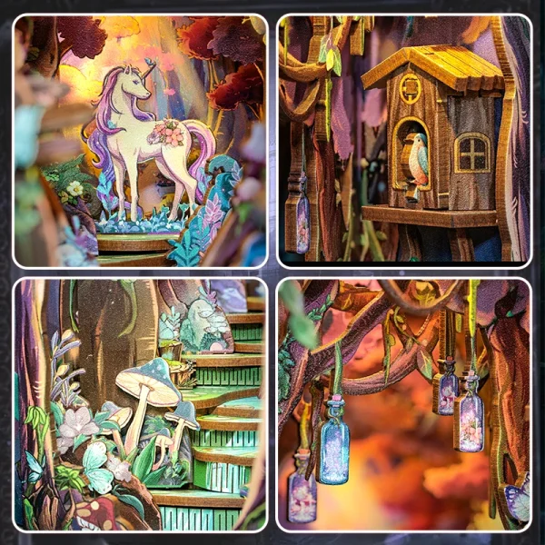 DIY “Grace of the Forest” Book Nook Kit – A Mystical Woodland Retreat in Miniature - Image 5
