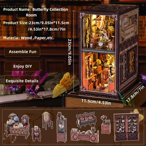DIY “Nadja’s Butterfly Collection Room” Book Nook Kit – What We Do in the Shadows-Inspired Miniature Display - Image 4