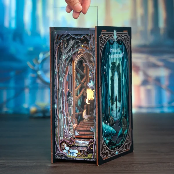 DIY “Gate to Wonderland” Book Nook Kit – Miniature Fantasy Shelf Insert with Lights - Image 2