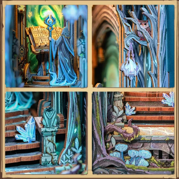 DIY “Gate to Wonderland” Book Nook Kit – Miniature Fantasy Shelf Insert with Lights - Image 6