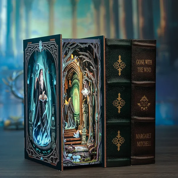DIY “Gate to Wonderland” Book Nook Kit – Miniature Fantasy Shelf Insert with Lights - Image 4