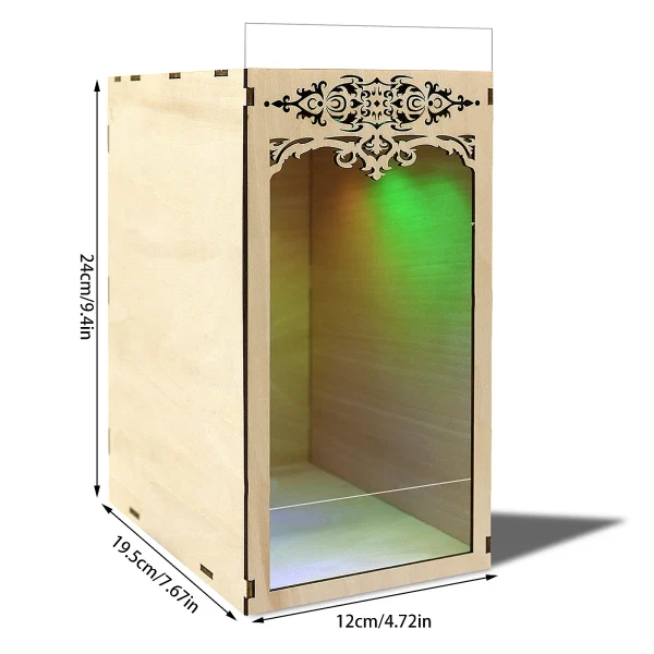 DIY “Freedom of Creation” Book Nook Kit – Miniature Wooden Bookshelf Insert with LED Lighting - Image 5