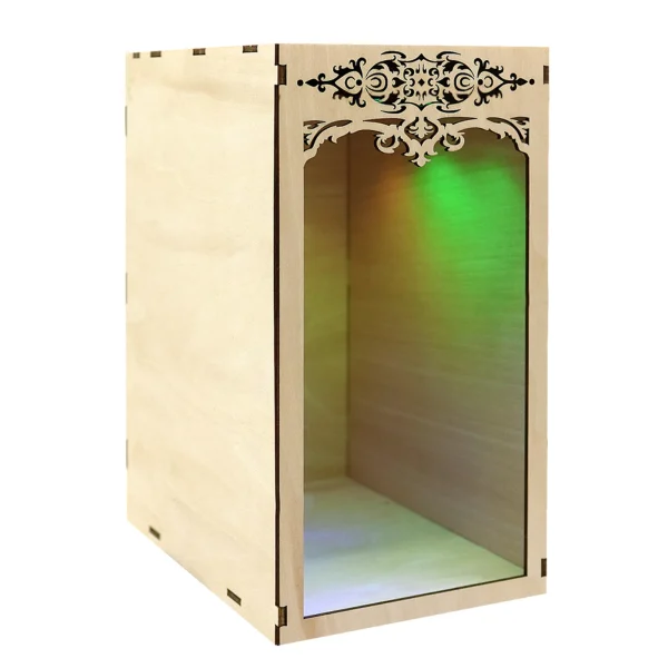 DIY “Freedom of Creation” Book Nook Kit – Miniature Wooden Bookshelf Insert with LED Lighting - Image 6