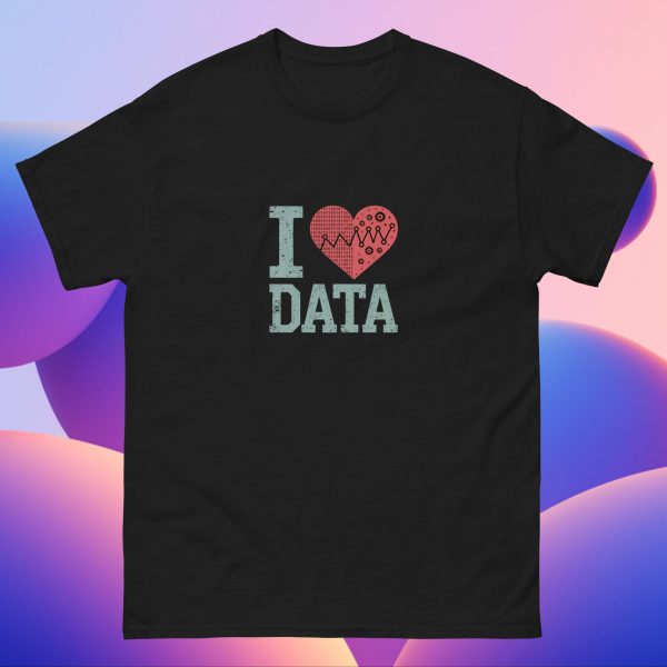“I ❤️ Data” Unisex Classic Tee – Black Edition - Image 4
